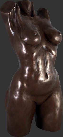 Female Torso Bronze Finish / Fiberglass - Click Image to Close