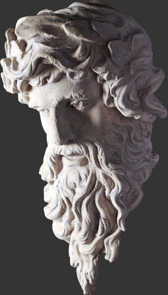 Hercules Head Roman Stone Finish / Fiberglass - Click Image to Close