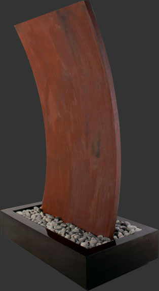 Curved Fountain - Rusty / Fiberglass - Click Image to Close