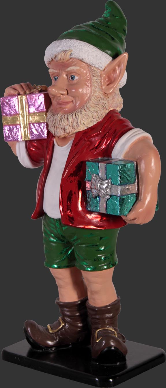 Elf with Two Gifts 2ft. - Click Image to Close