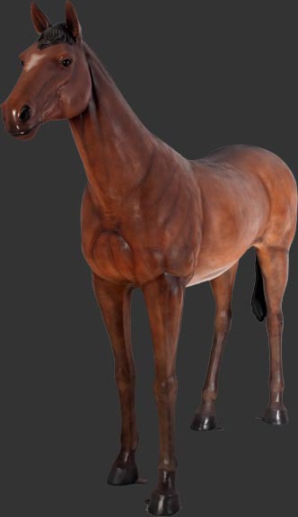 Standing Chestnut Horse - Click Image to Close