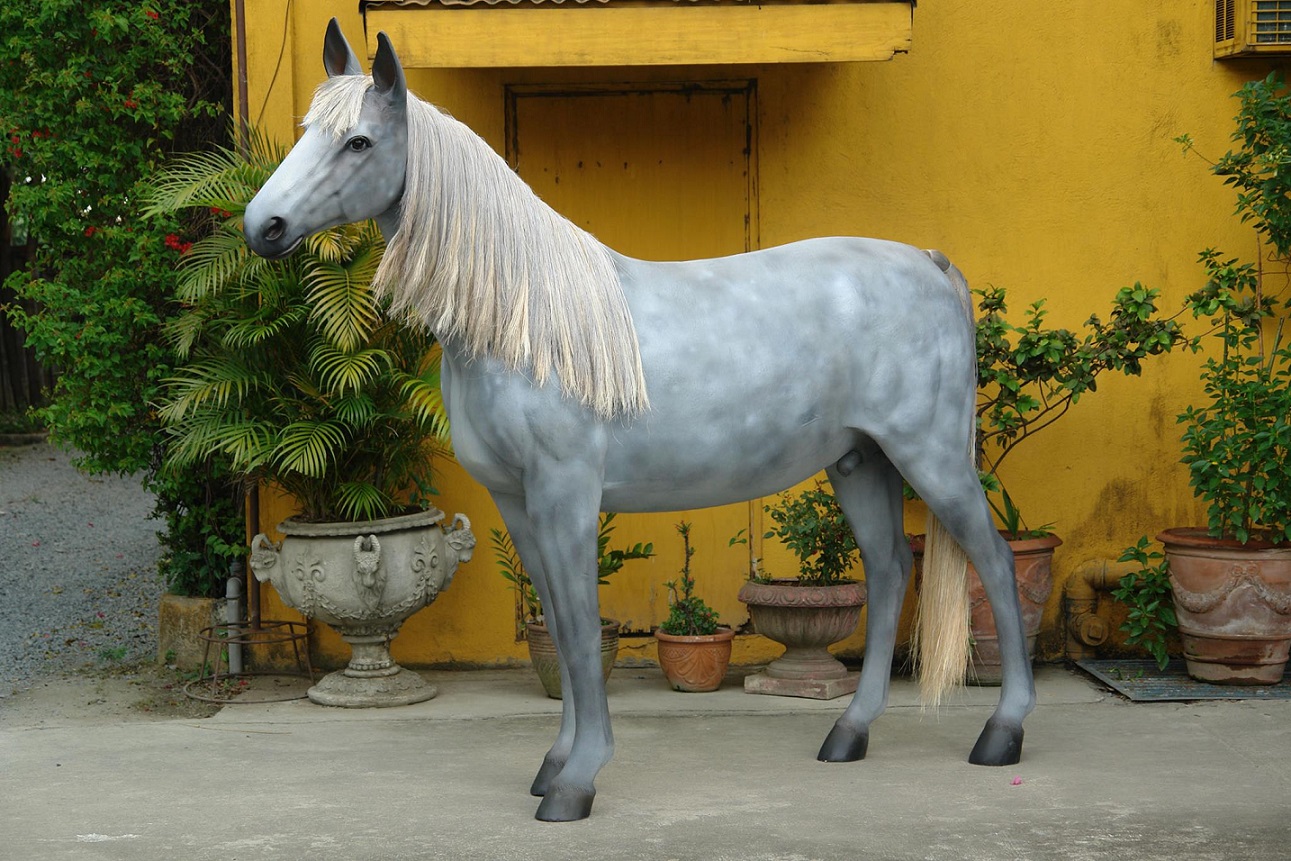 Appaloosa Horse 7 ft. with Synthetic Mane and Tail - Click Image to Close