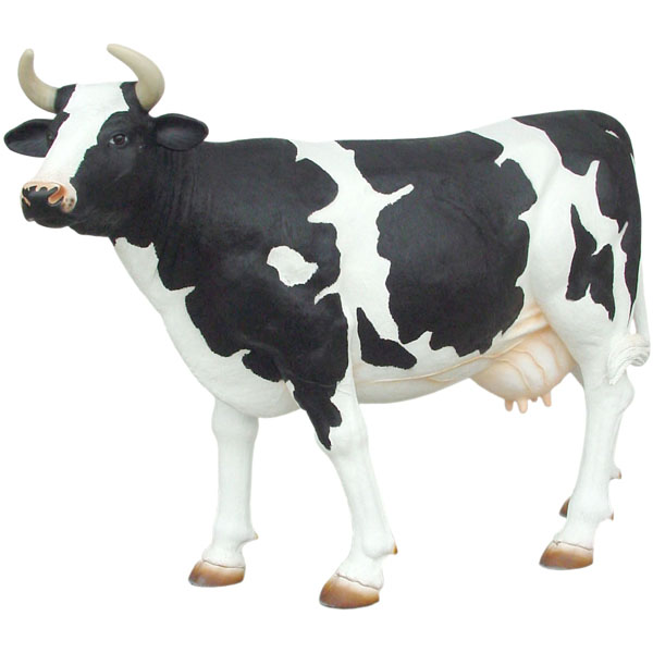 Black and White Cow - Life Size (with or without Horns) - Click Image to Close