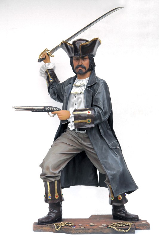 Buccaneer Pirate with Sword and Pistol - Click Image to Close