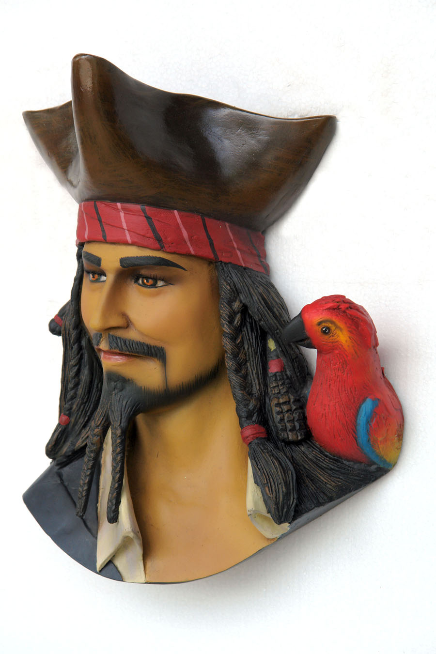 Pirate Head with Bird Wall Decor - Click Image to Close