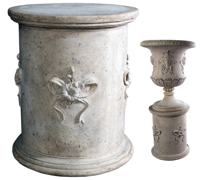 Cylindrical Base with Flowers (Urn not Included) - Click Image to Close