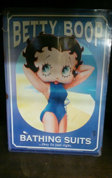 Tin Sign Betty Boop Bathing Suit - Click Image to Close