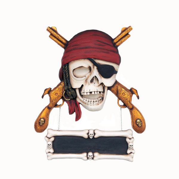 Pirate Skull with Guns Wall Decor - Click Image to Close