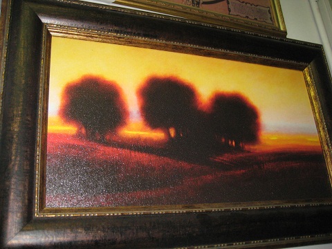 Oil Painting- Trees in Sunset - Click Image to Close