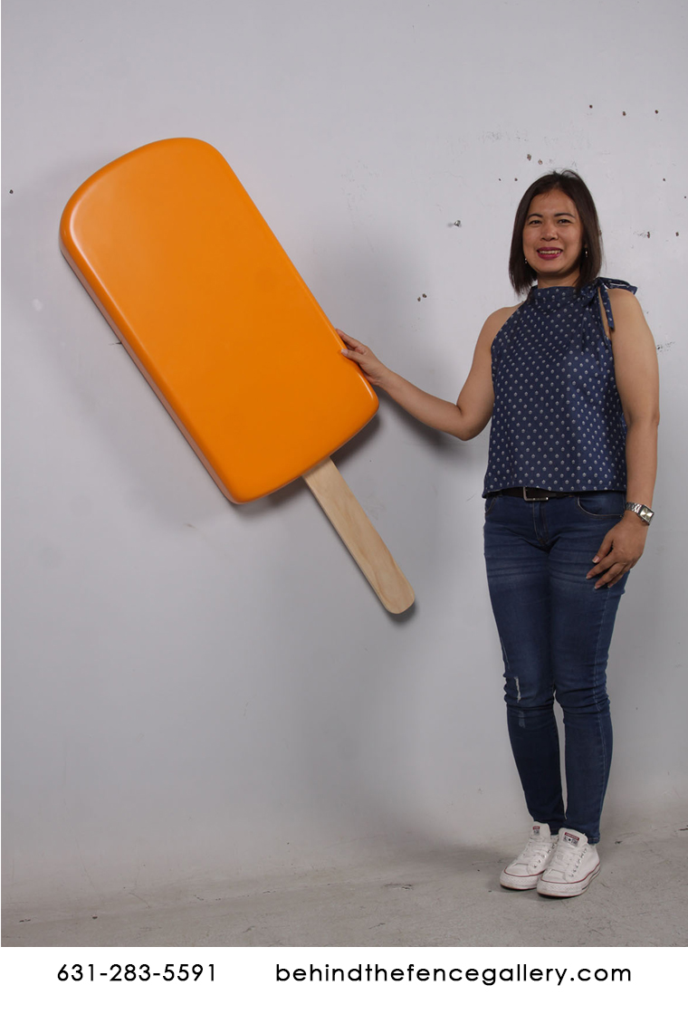 Giant Wall Hanging Orange Ice Cream Popsicle Statue