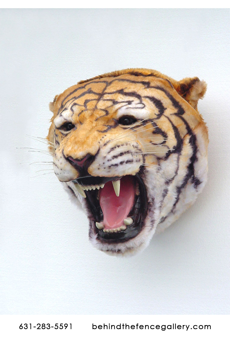 Tiger Head Wall Head Mount - Click Image to Close