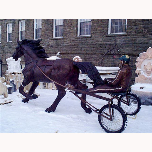 Bronze Sulky with Horse / Life-Size Bronze Sulky with Horse / Life-Size