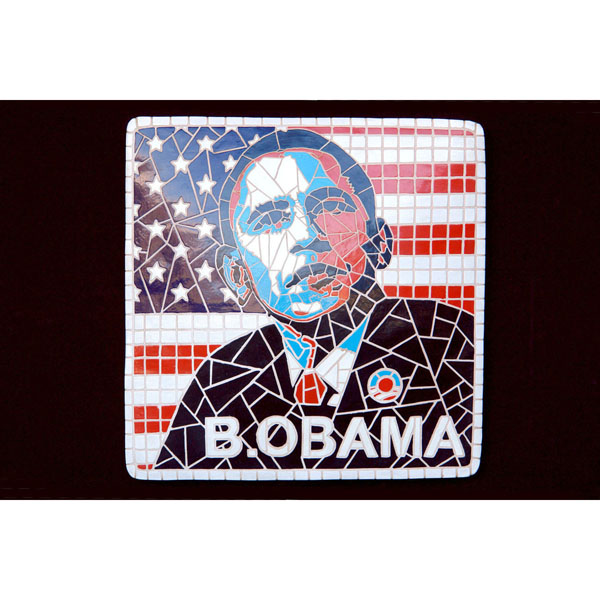 Barack Obama in Mosaic Decor - Click Image to Close