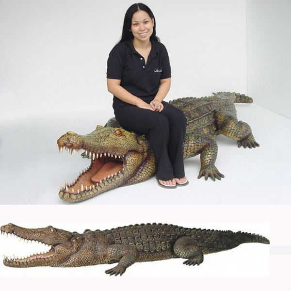 Fiberglass Crocodile  10 ft. Long outdoor statue figure life like plastic
