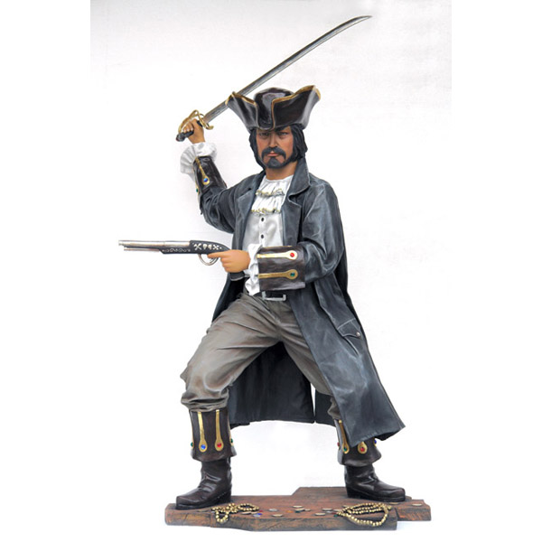 Buccaneer Pirate with Sword and Pistol