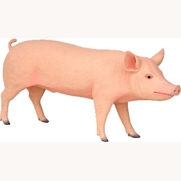 LifeSized Fiberglass Pink Pig Pig