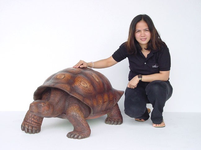 Turtle / Tortoise Statue (Brown) - Click Image to Close